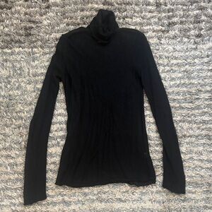 NWOT ! Helmut Lang Black Turtleneck Sweater, Mohair (Diamond Fiber) Silk, Size L